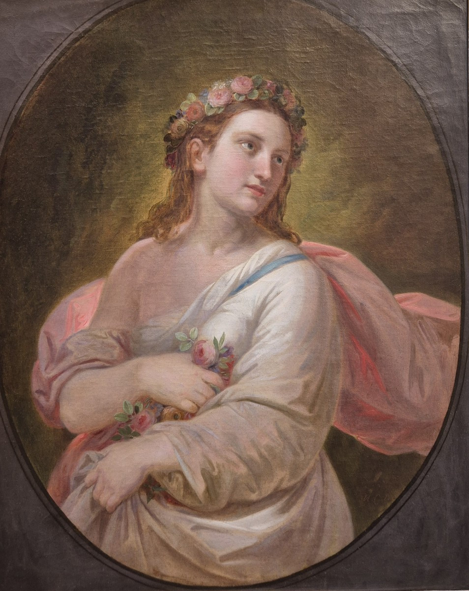 flore, tableau, par N. Carta , Italie XIXe Siècle -photo-2