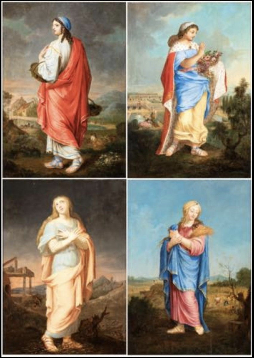 Allegories Of The Seasons, 19th-century Paintings 