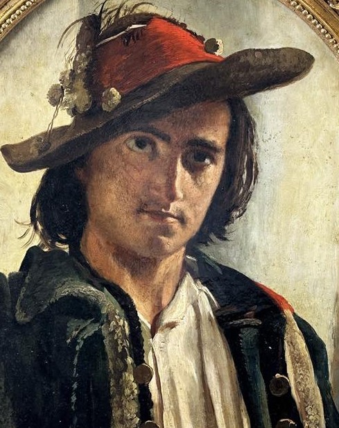 Portrait Of A Young Man, Painting, Rome, 19th Century, Grand Tour-photo-3