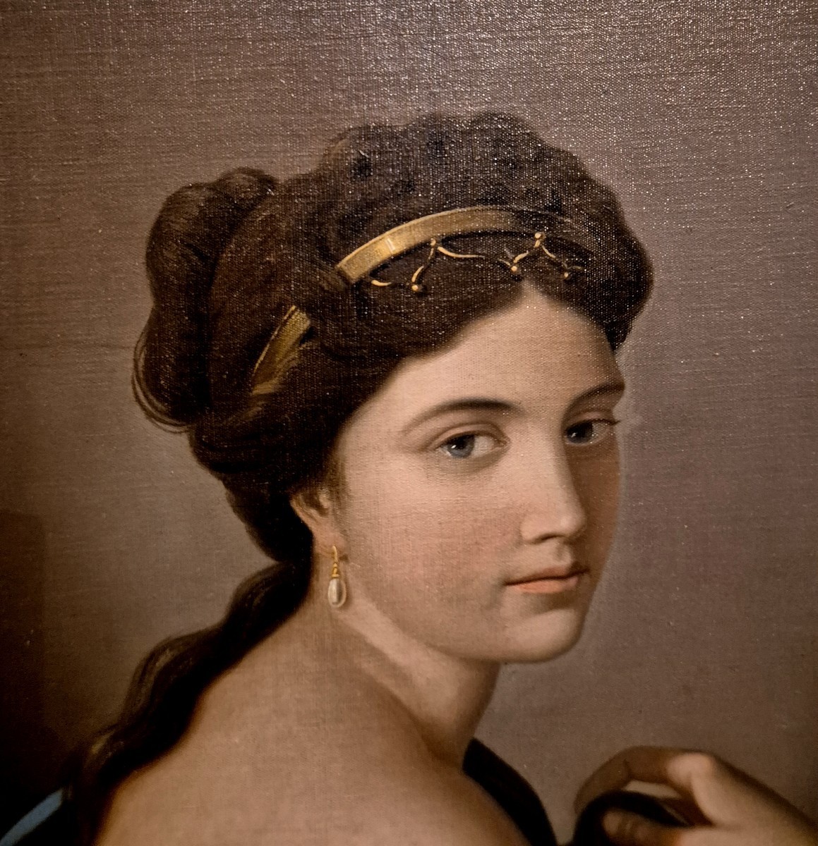 portrait d'une femme de dos, Tableau , Ecole milanaise, Italie XIXème Siècle -photo-2