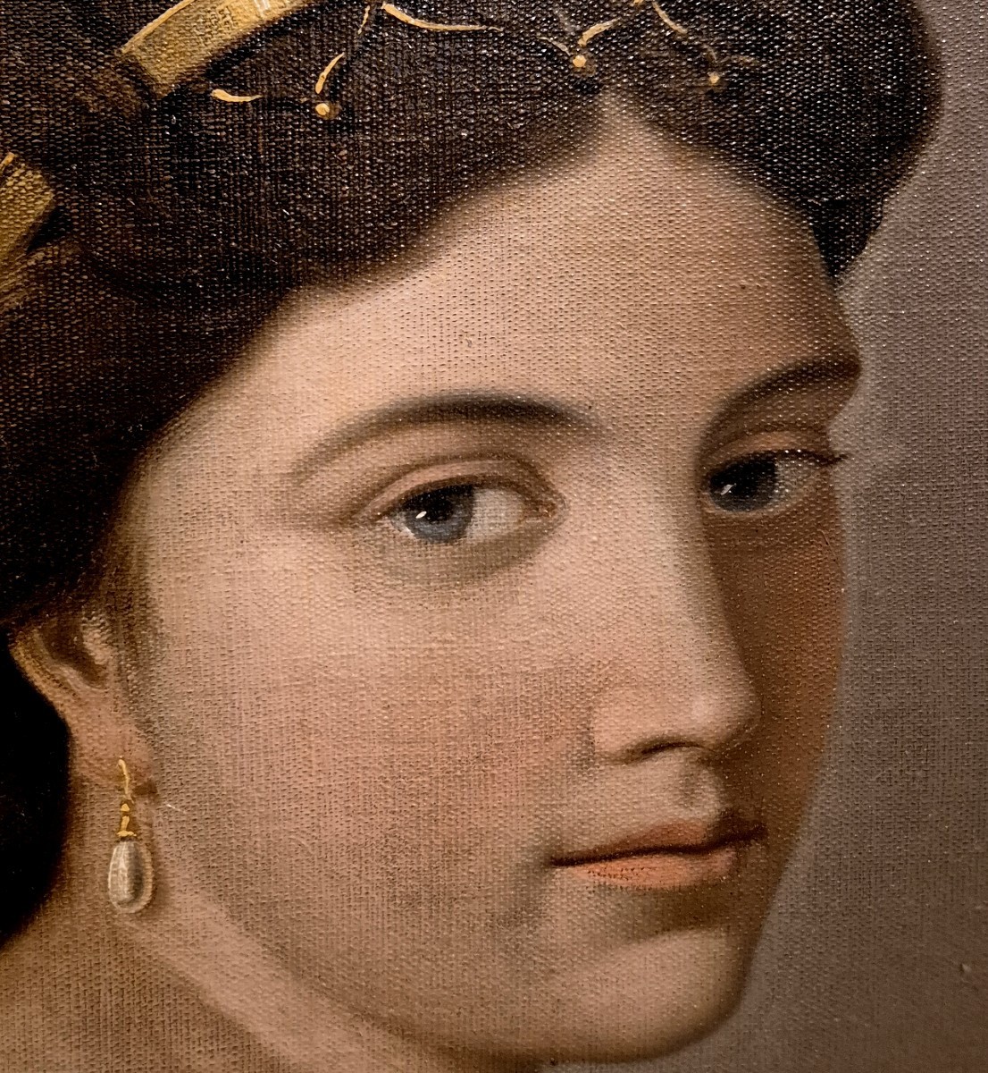 portrait d'une femme de dos, Tableau , Ecole milanaise, Italie XIXème Siècle -photo-3
