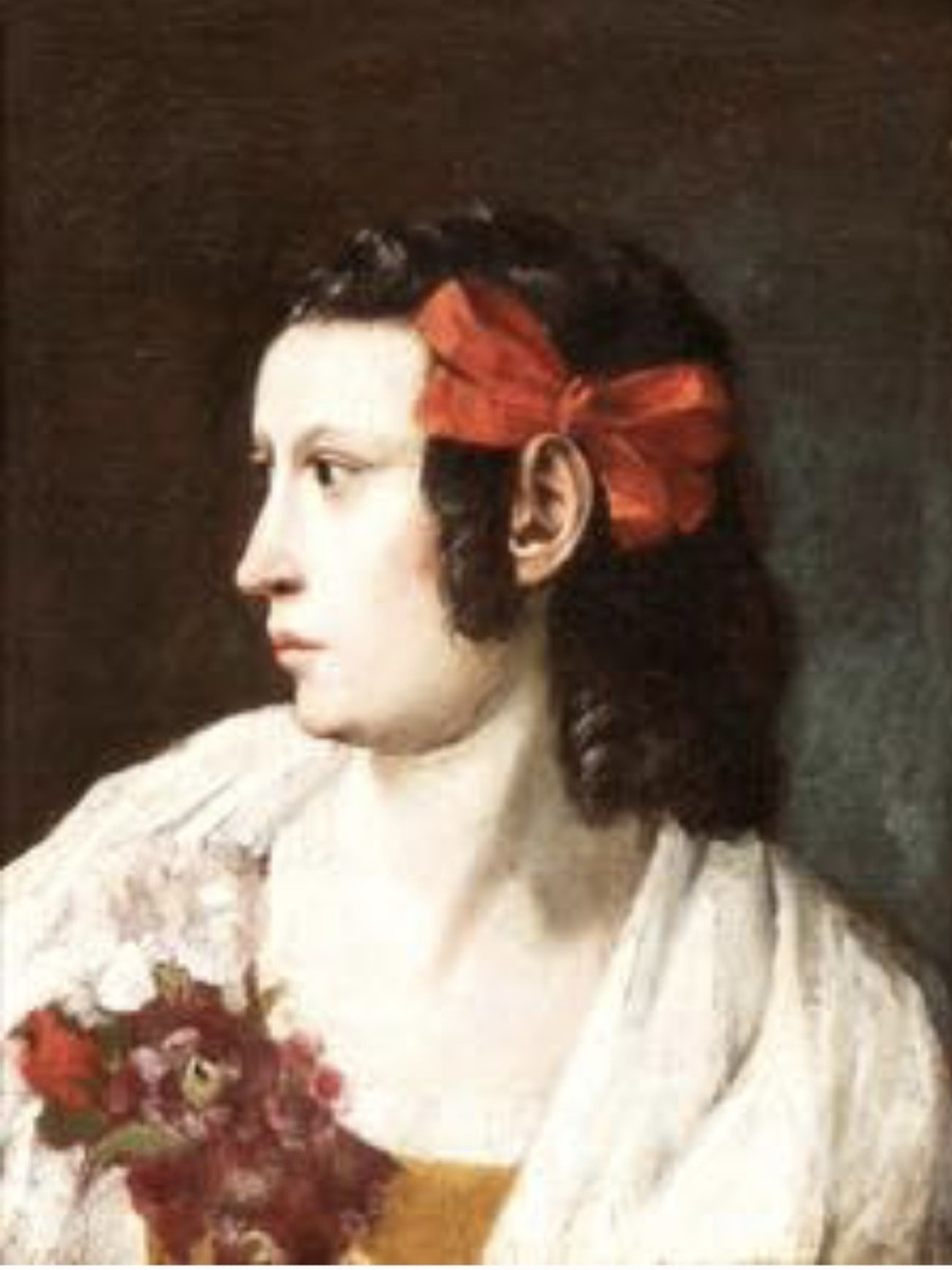portrait d'une femme avec des fleurs, Tableau , Italie XVIIème Siècle -photo-2