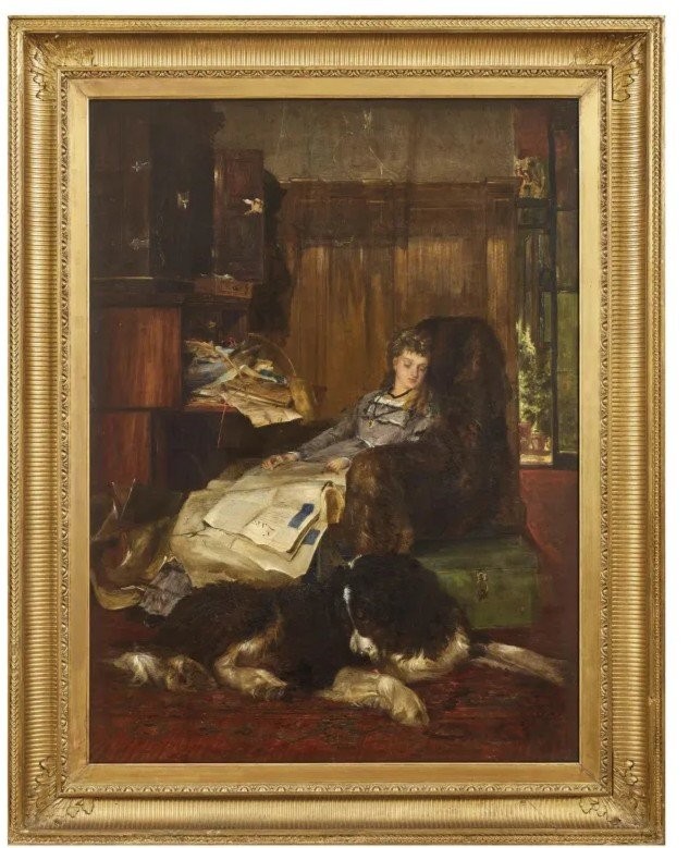 Rest In The Studio, Painting By L. Percy Smith, Great Britain, 19th Century