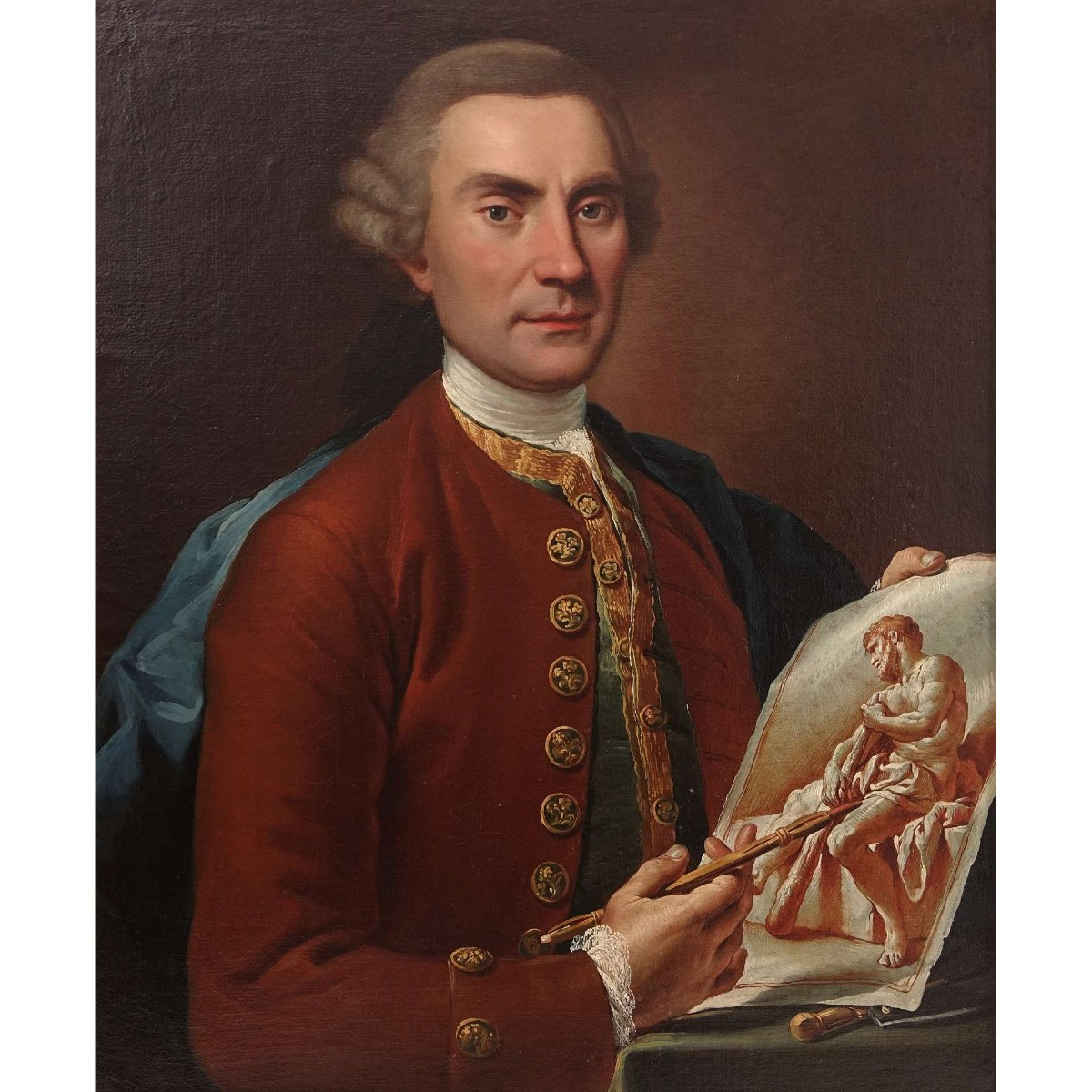 Portrait Of An Artist, Painting, Bologna, 18th Century -photo-2