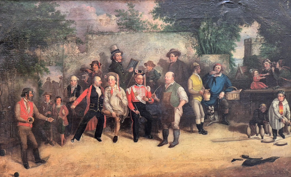 Skittles, Italian Painting (?) 19th Century -photo-4