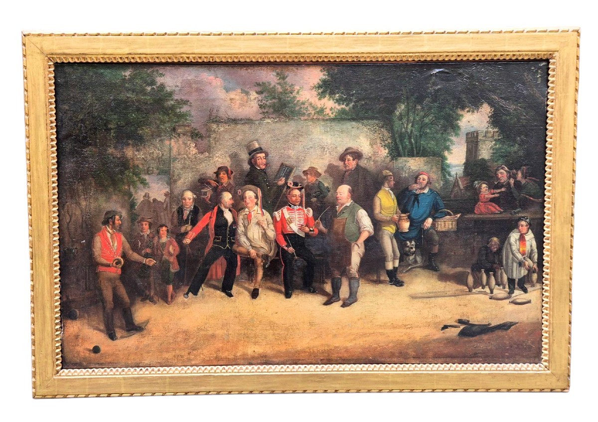 Skittles, Italian Painting (?) 19th Century 