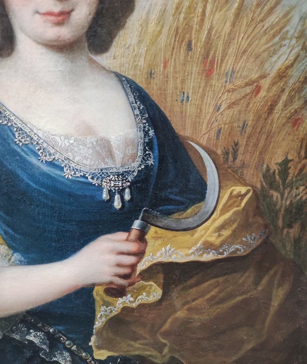 Portrait Of A Lady As Summer, Painting, Northern Italy Or France, 18th Century -photo-3