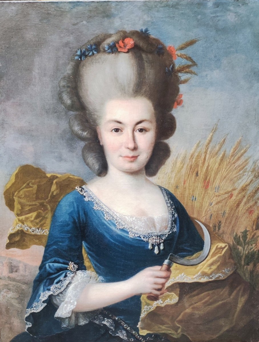 Portrait Of A Lady As Summer, Painting, Northern Italy Or France, 18th Century 