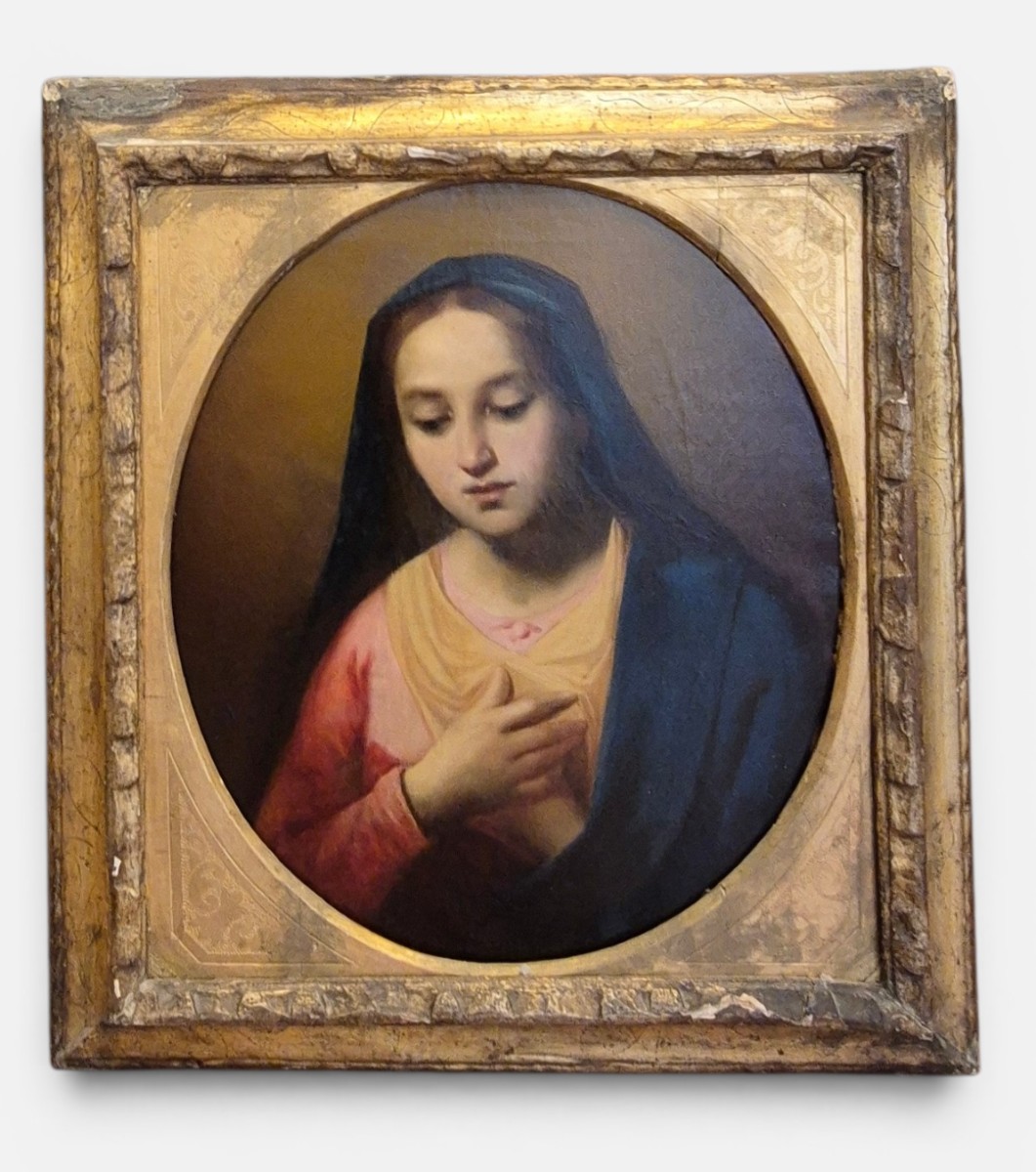 Vierge de l'Annonciation, Tableau , Italie XVIIIe Siècle 