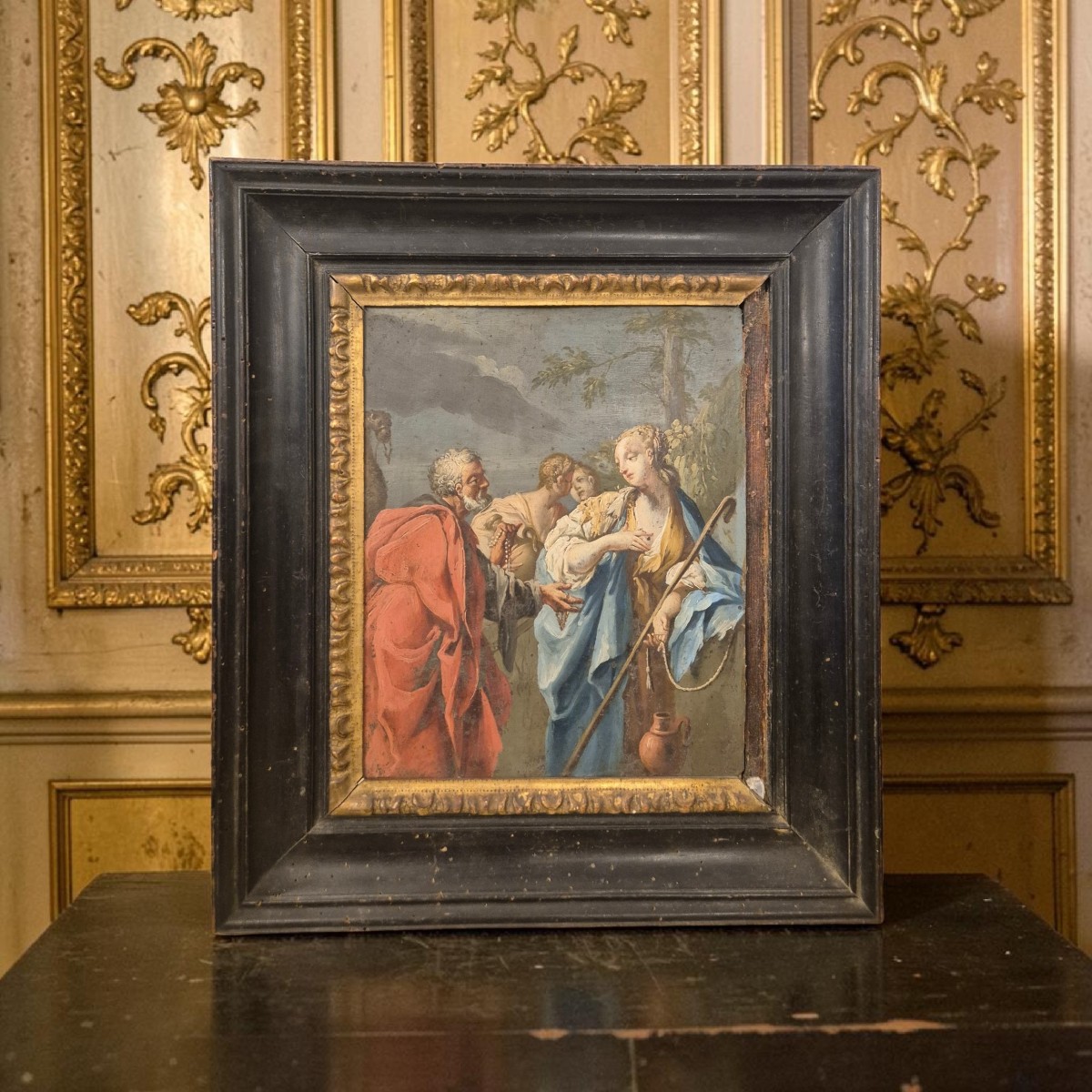 Rebecca At The Well, 18th-century Painting -photo-2