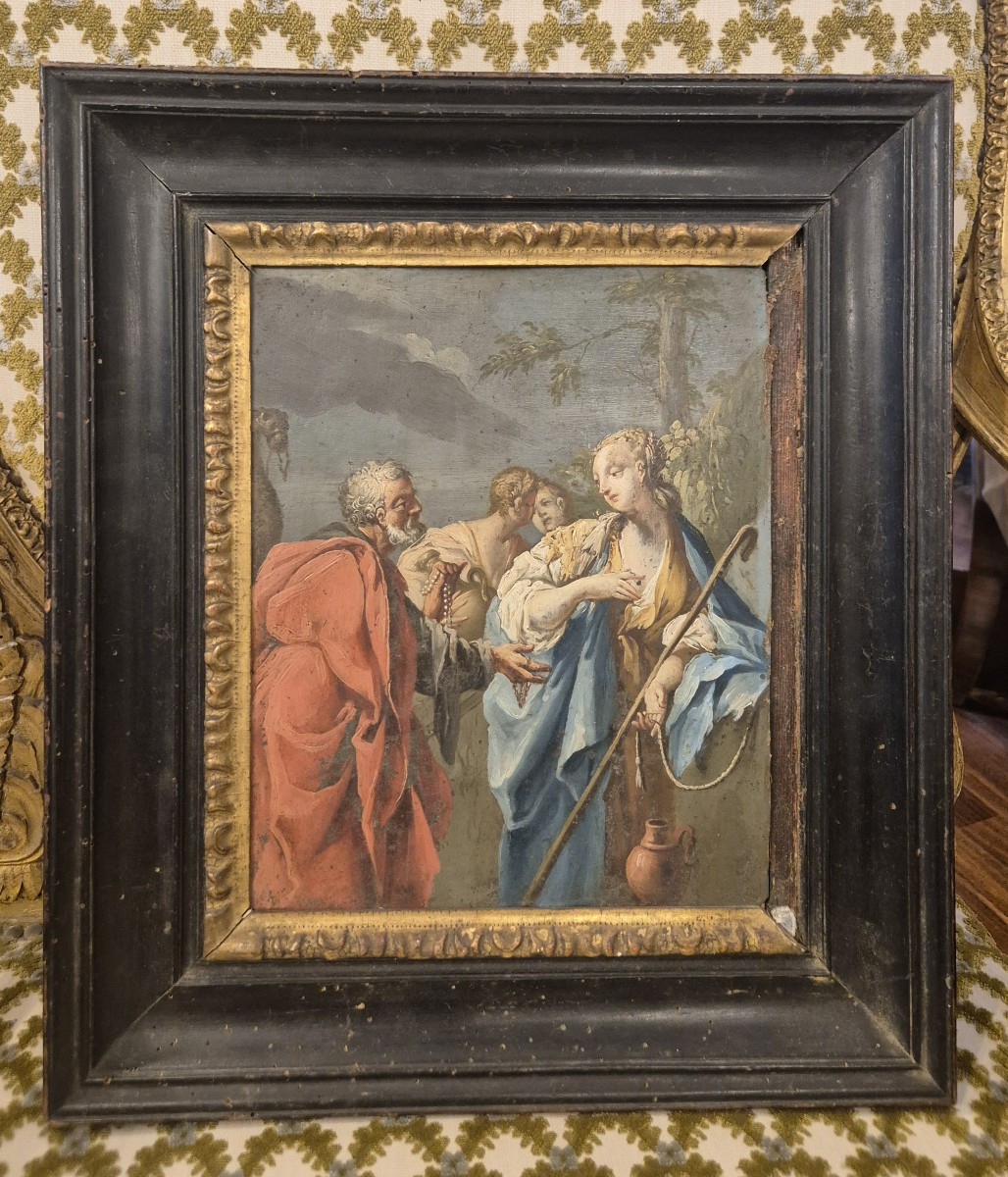Rebecca At The Well, 18th-century Painting 