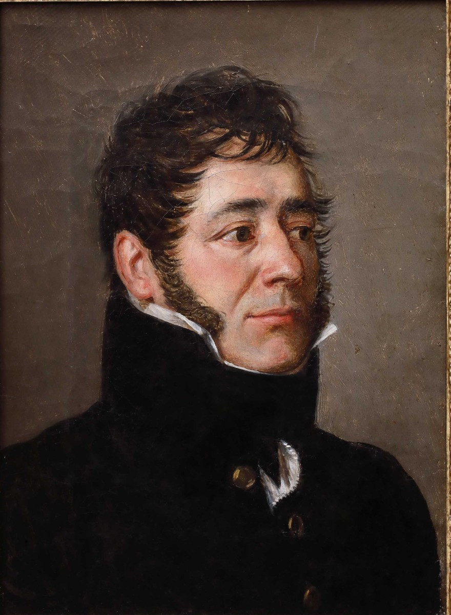 portrait d'un homme, Tableau parJ.B wicar , France italie XIXe Sièclè-photo-2