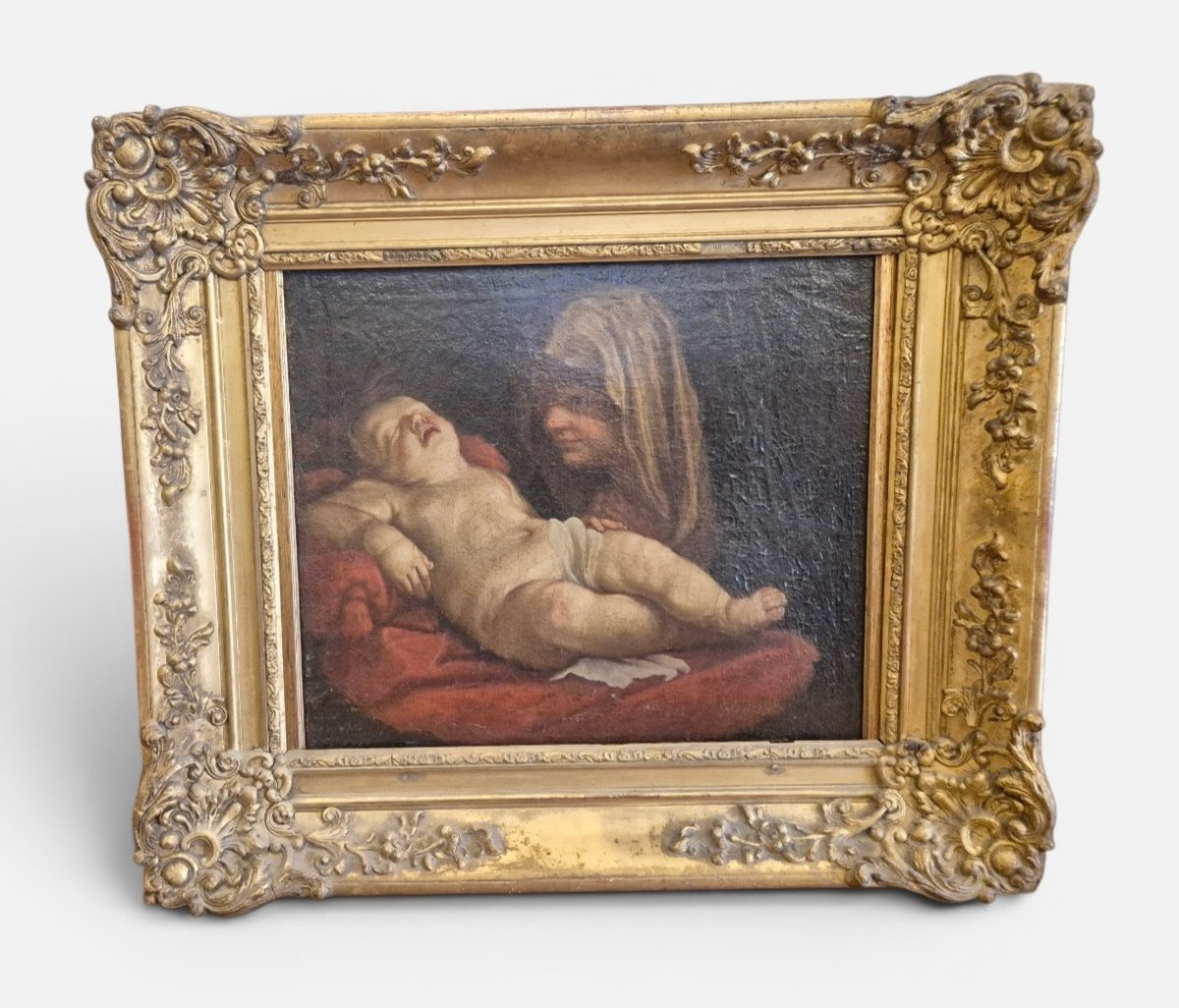 Madonna And Child Asleep, 17th-century Italian Painting 