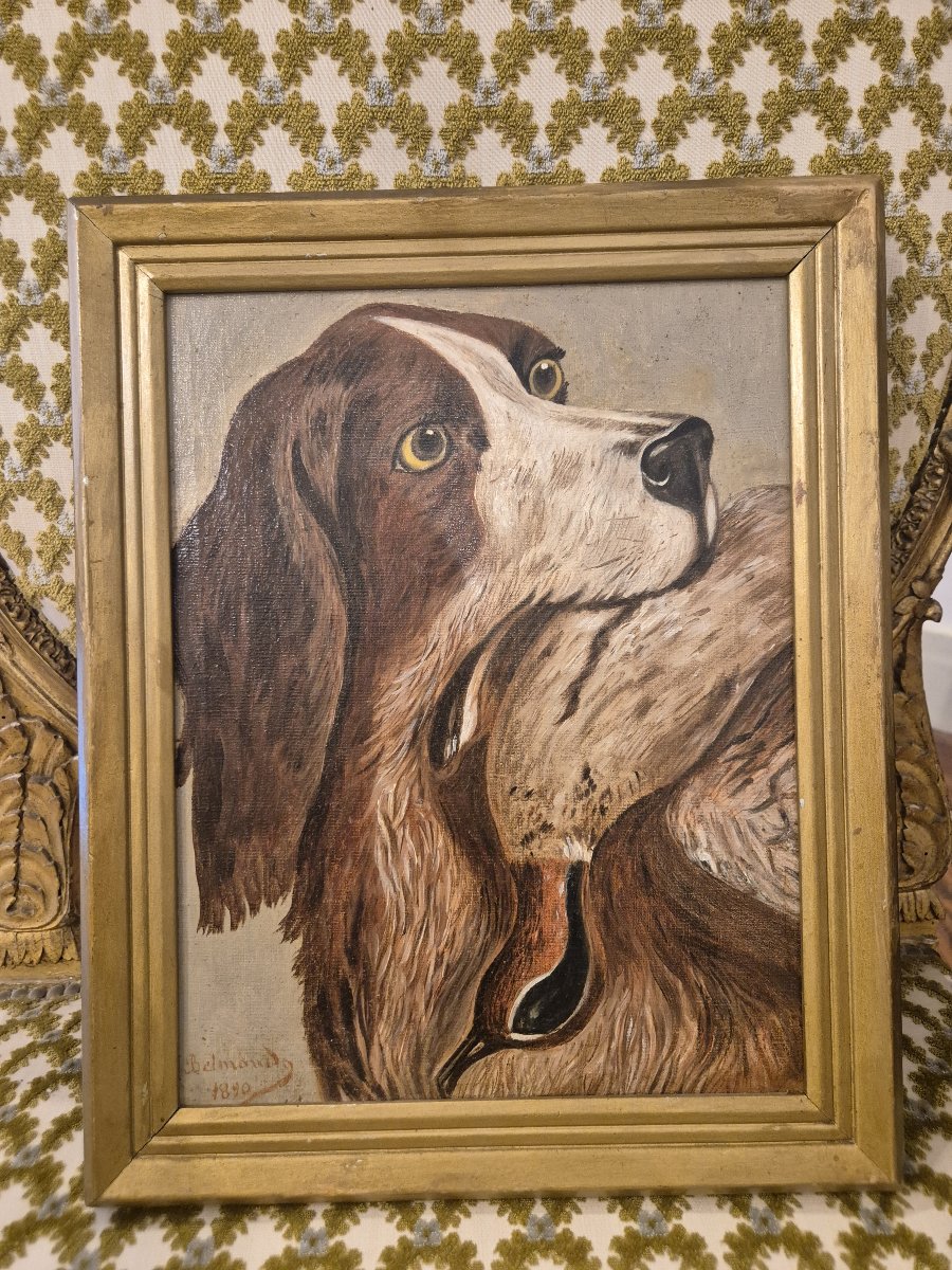 Dog With Prey, 19th-century Italian Painting -photo-2