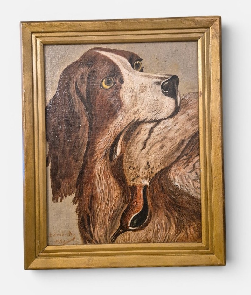 Dog With Prey, 19th-century Italian Painting 