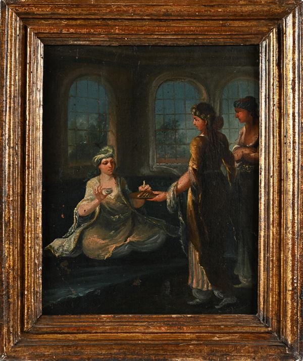 scènes turques, Tableaux , attr. J. B. Van Mour France XVIIIè Siècle -photo-4