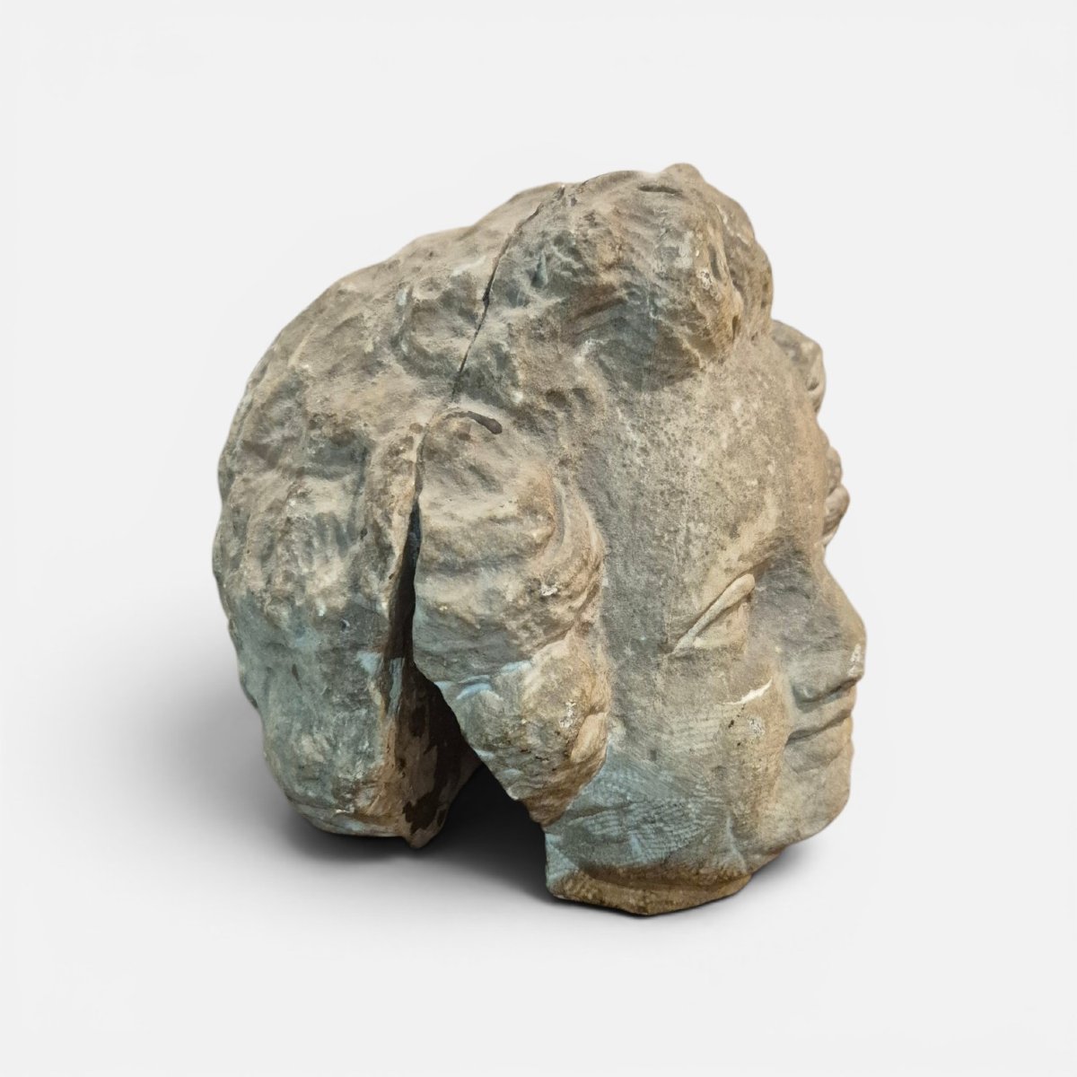 Head Of A Cherub, Sculpture, Italy, 18th Century-photo-2