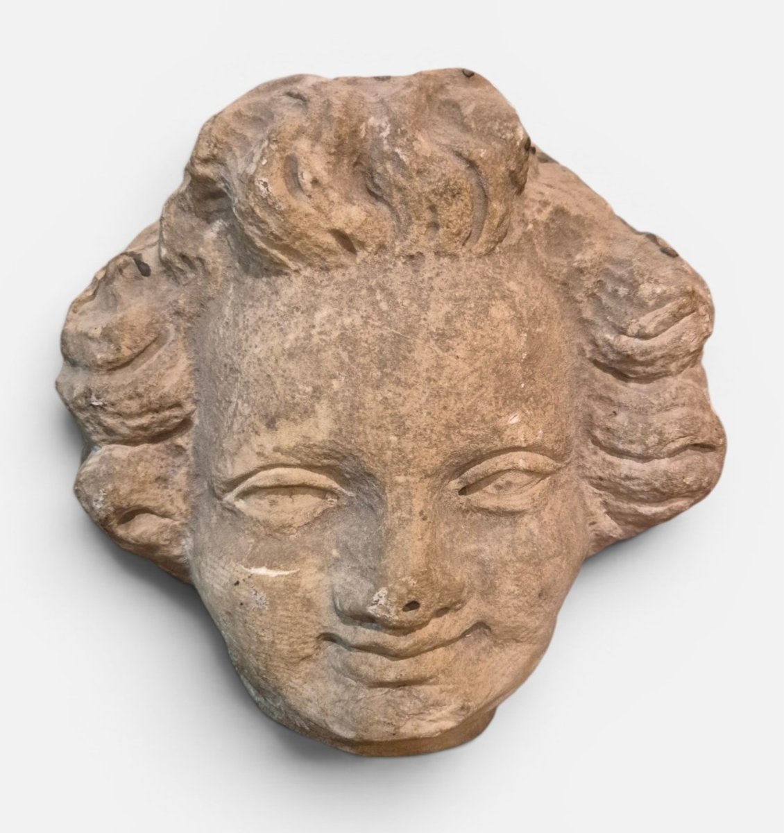 Head Of A Cherub, Sculpture, Italy, 18th Century