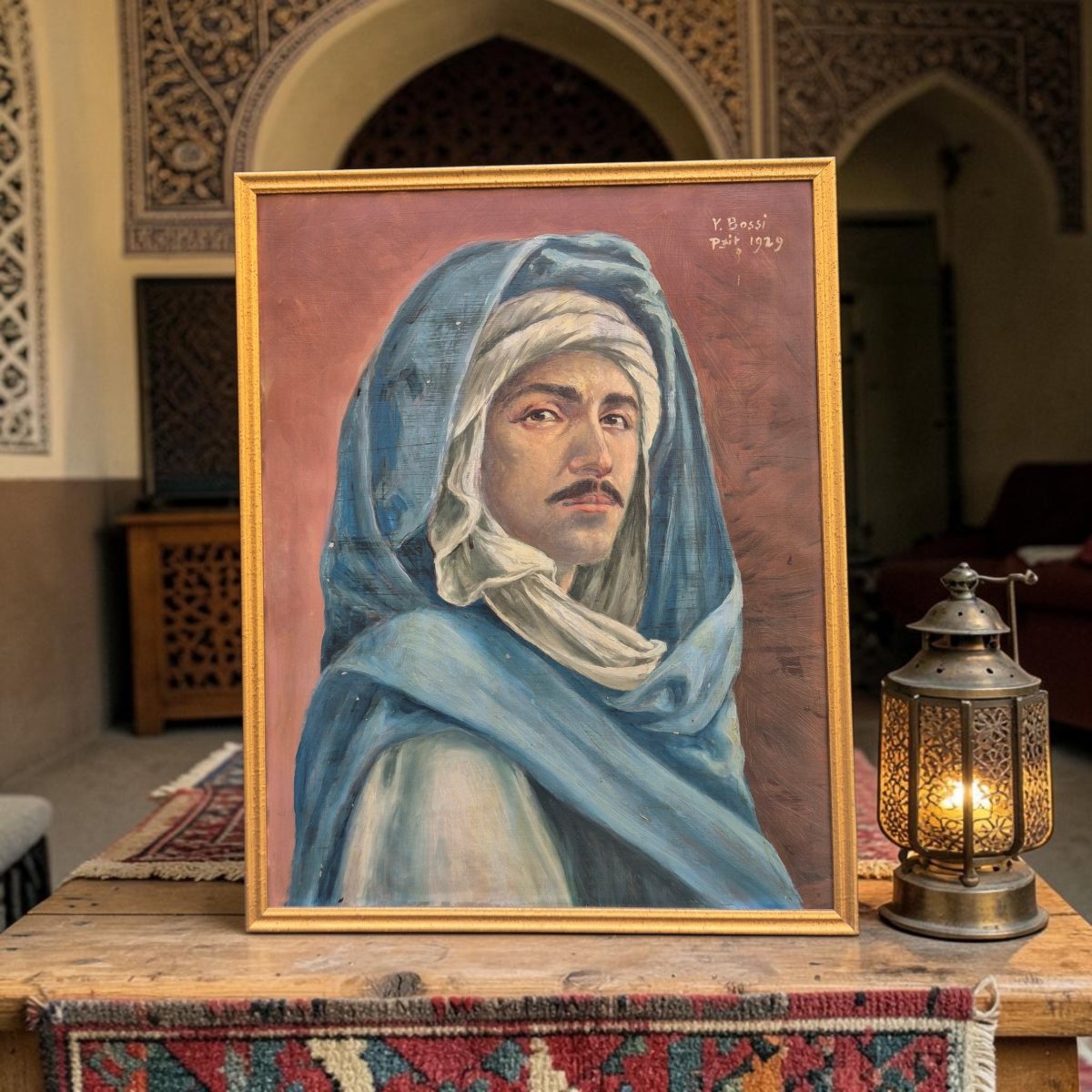 portrait d'un jeune Algérien, tableau Italie debut XXe Siècle -photo-2