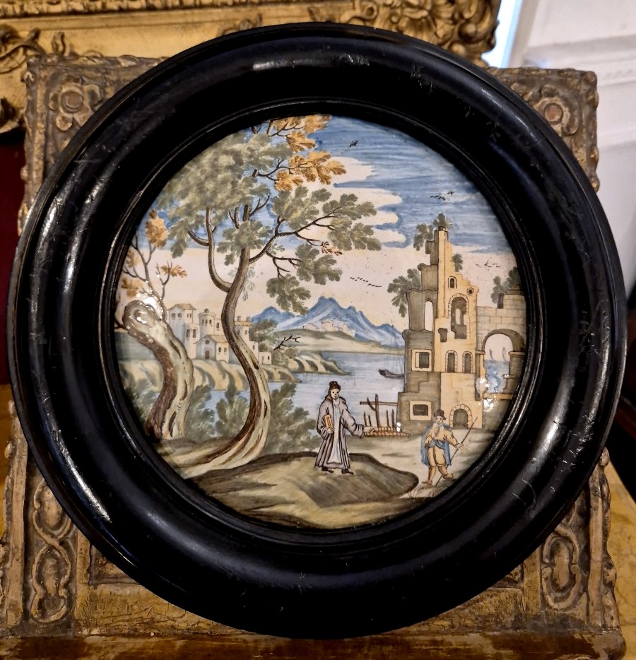 18th-century Castelli Majolica Tile  