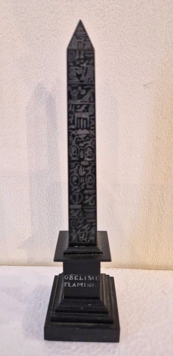 Black Marble Obelisk From The Grand Tour Of Rome, 19th Century