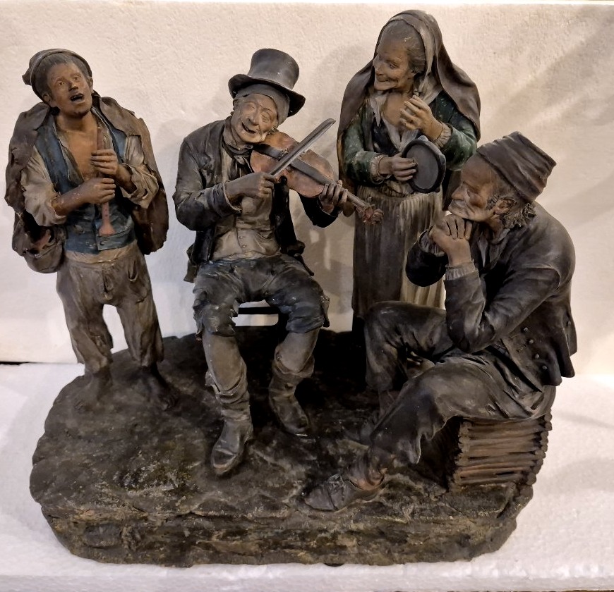 Terracotta Sculpture Group By Giacomo Bongiovanni, Caltagirone, Sicily, 19th Century
