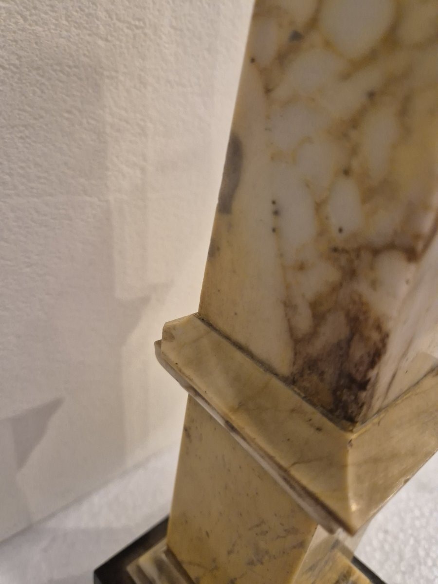 19th-century Grand Tour Rome Obelisk Made Of Antique Yellow Marble-photo-3
