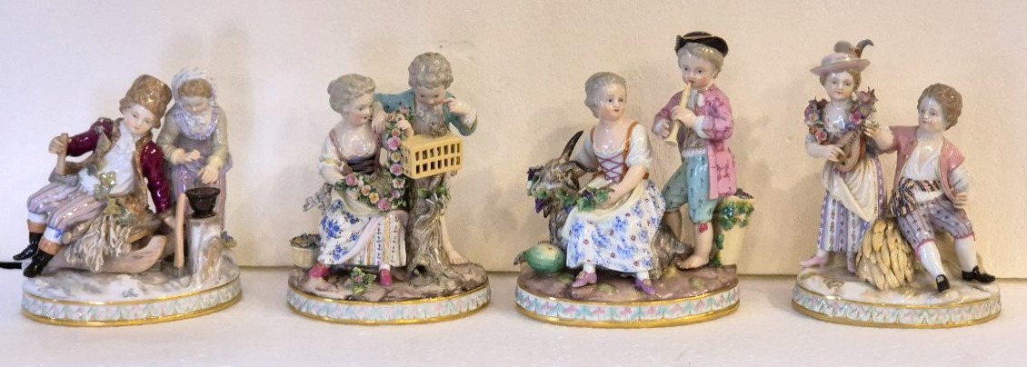 Quatres Saisons porcelaine Meissen debut XXéme siécle