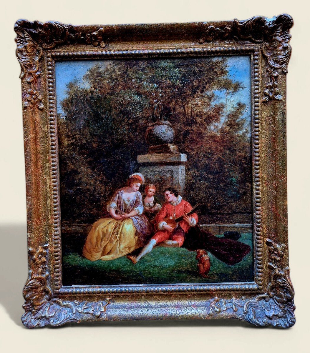 divertissement dans le parc, Tableau, France XIXème Siècle 