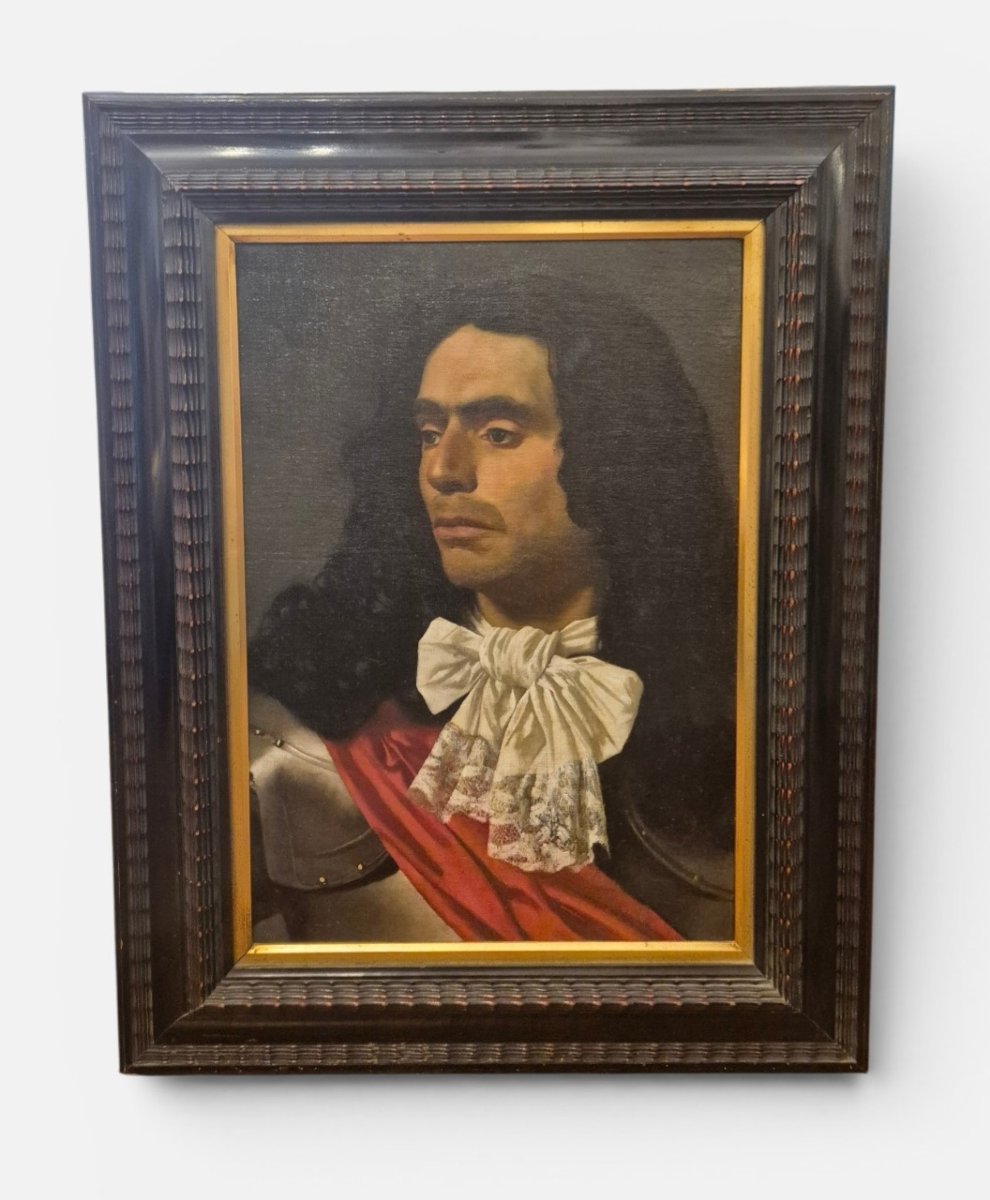 portrait d'un homme en armure, , tableau par G.Lucchesi Italie XIXe siècle 