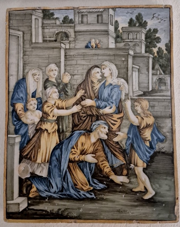 Plaque en majolique Italie centrale Castelli Atelier Gentili XVIIIe siècle