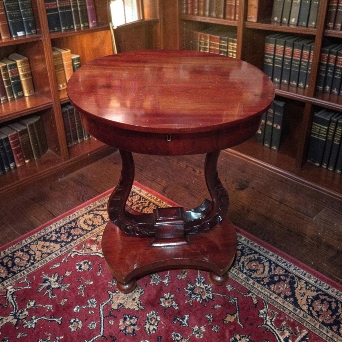 table de travail, Acajou , Italie XIXe Siècle -photo-2