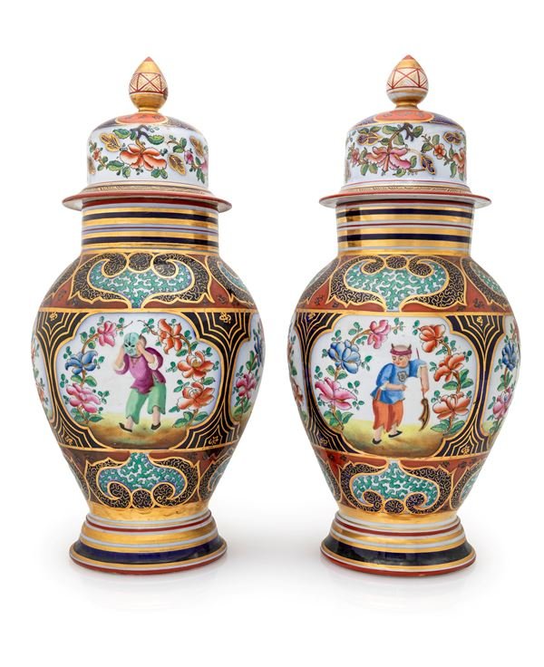 Chinoiserie Vases, Baieux Porcelain, France, 19th Century -photo-2
