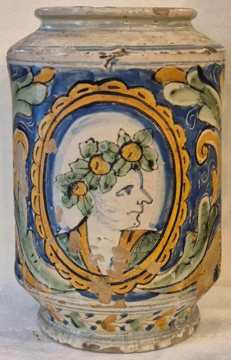 18th-century Caltagirone, Sicily, Majolica Albarello