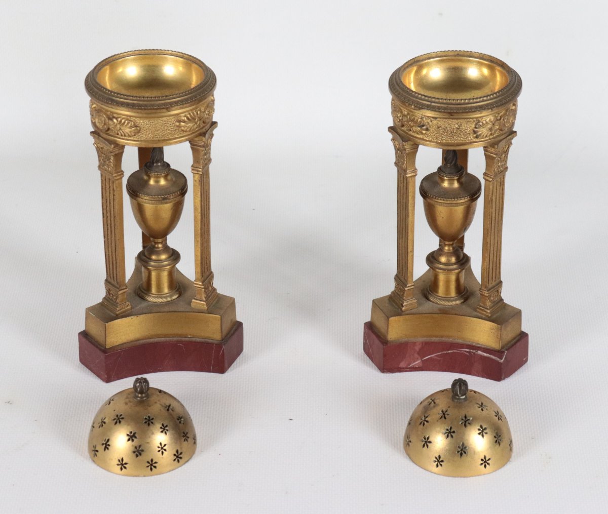 Pair Of Gilt-bronze Incense Burners, Empire Style, France Or The Baltic Region, 19th Century-photo-2