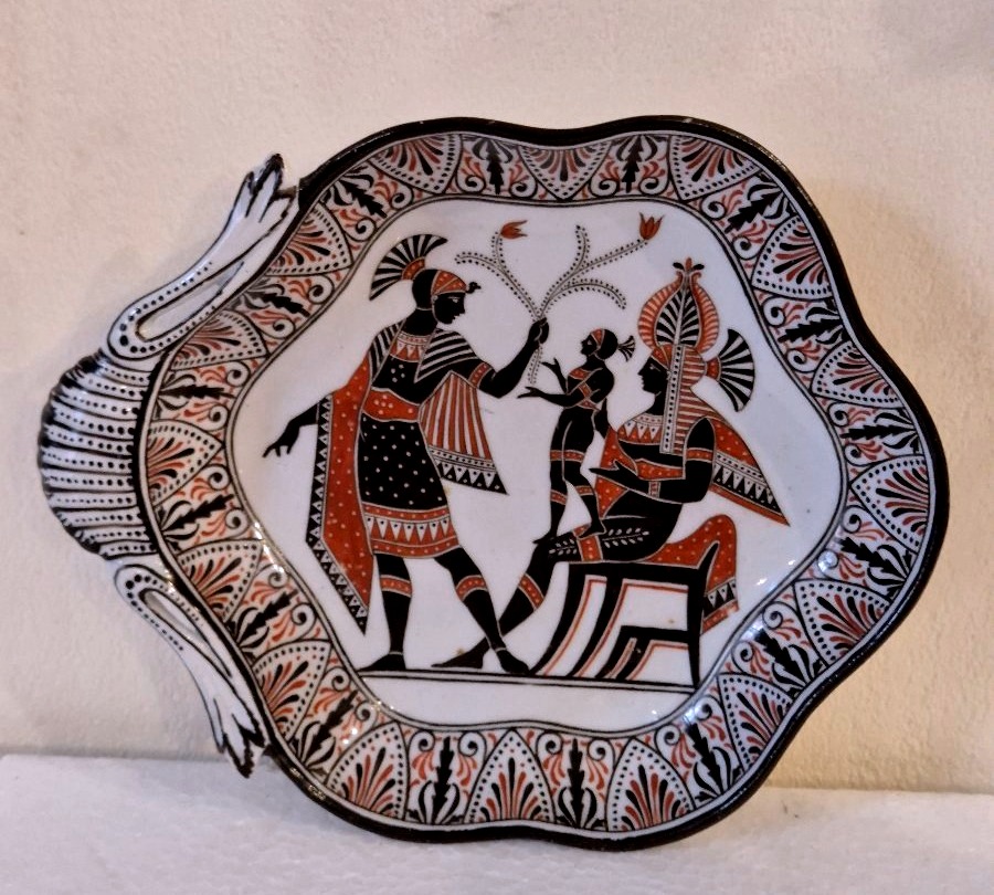 Three Giustiniani Naples Retour Degypte Porcelain Bowls, 19th Century-photo-2
