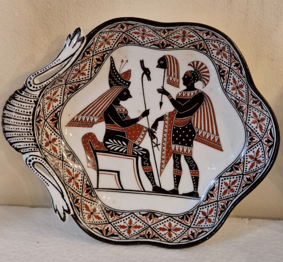 Three Giustiniani Naples Retour Degypte Porcelain Bowls, 19th Century