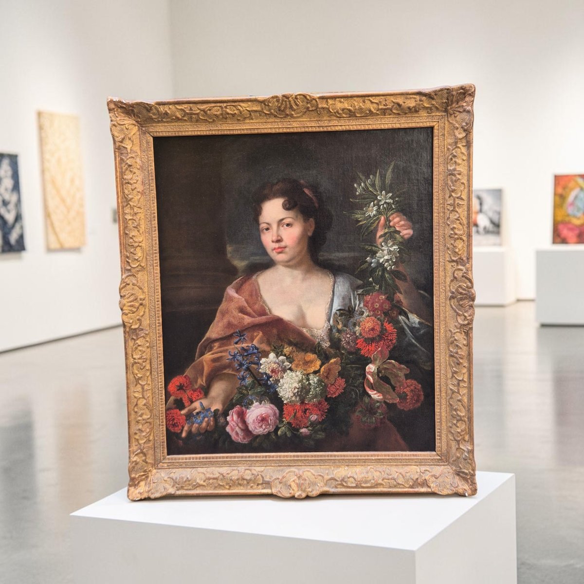 portrait d'une dame en flore, Tableau Italie XVIIe Siècle -photo-2