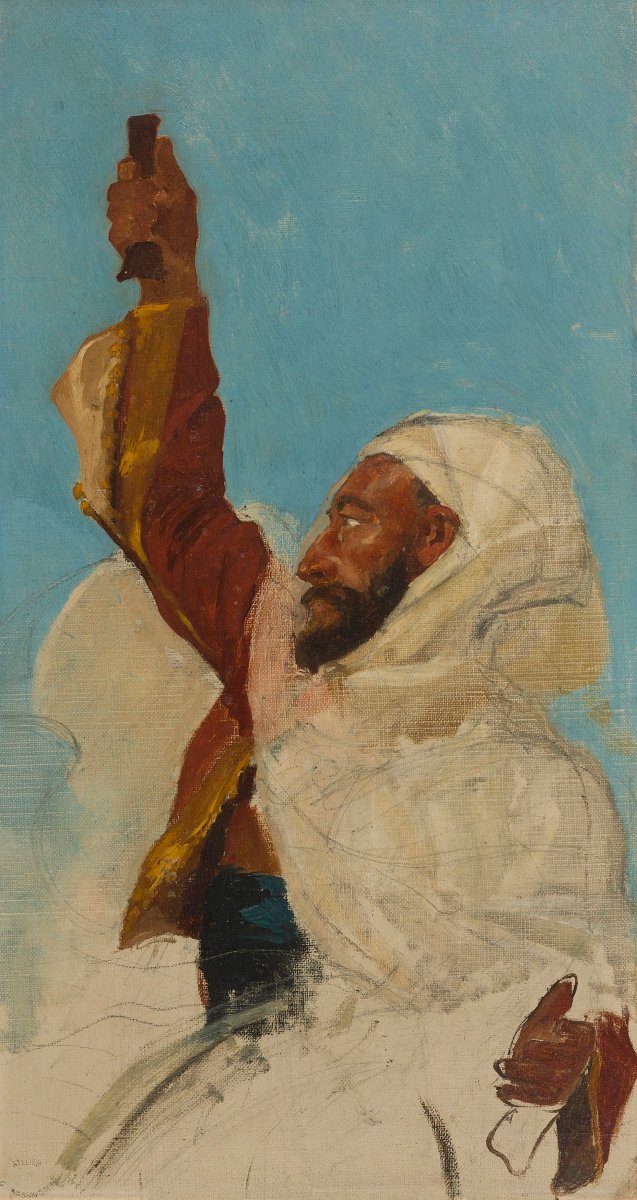 Ecole orientaliste Française George Washington XIX siécle Etude de berbere-photo-2