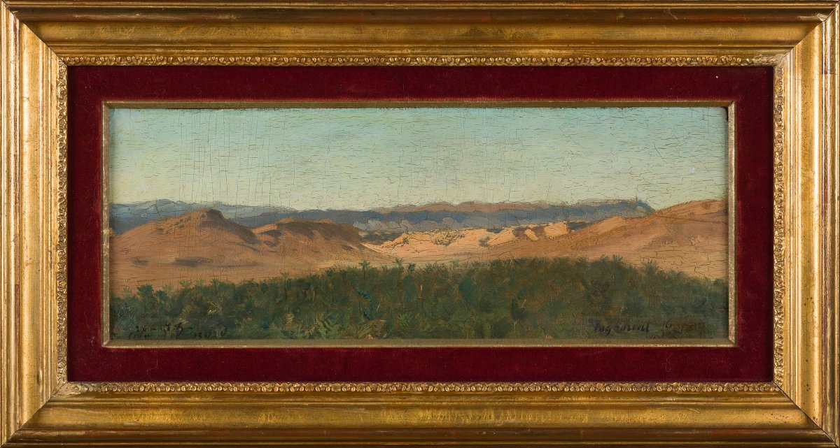 French Orientalist School: Eugène Fromentin, Algerian Oasis, 19th Century 
