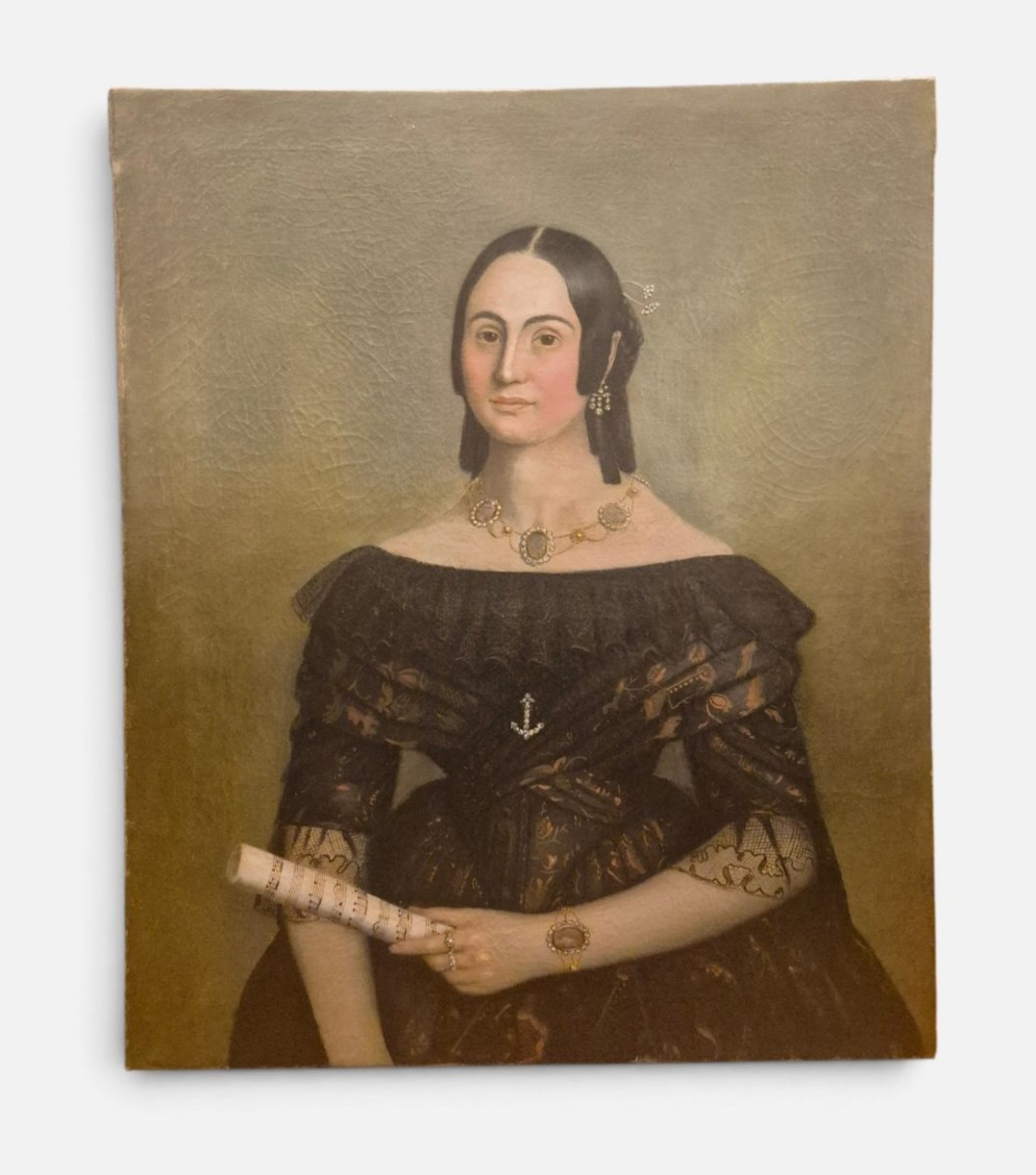 Portrait Of A Singer, 19th-century Italian Painting 