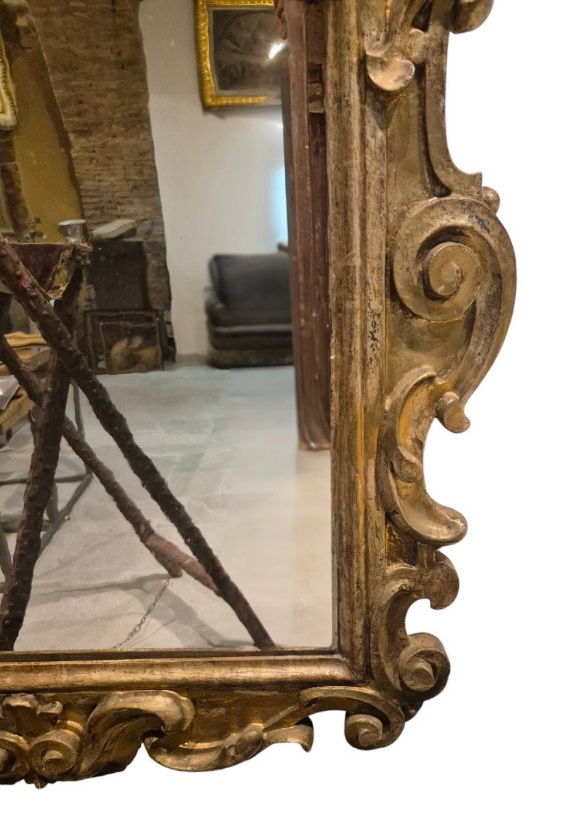 Miroir, Bois Argenté Italie XVIIIème Siècle -photo-2
