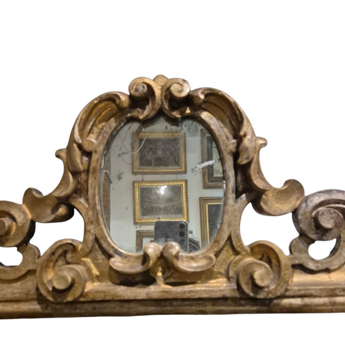 Miroir, Bois Argenté Italie XVIIIème Siècle -photo-3