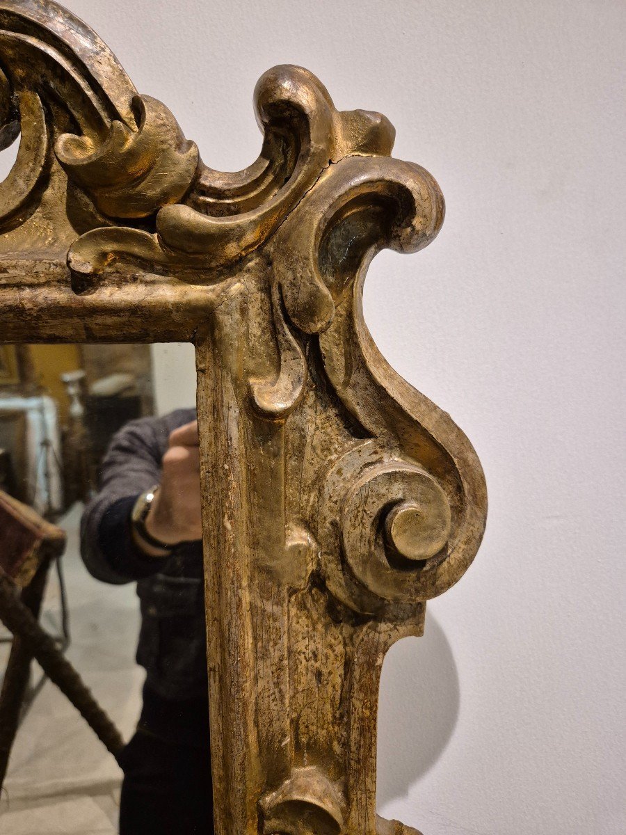 Miroir, Bois Argenté Italie XVIIIème Siècle -photo-2