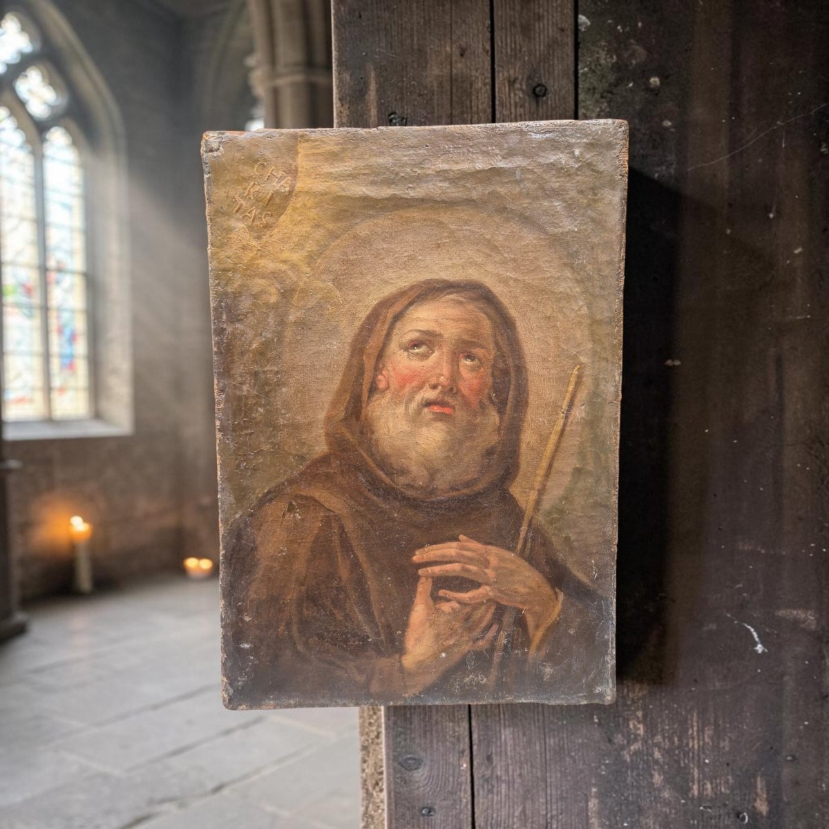Saint François de Paule, Tableau , italie XVIIIe siècle -photo-2