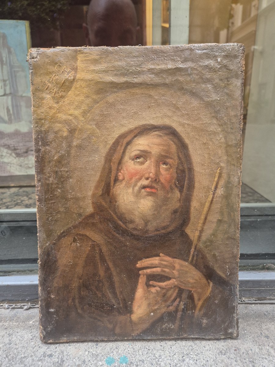 Saint François de Paule, Tableau , italie XVIIIe siècle -photo-4