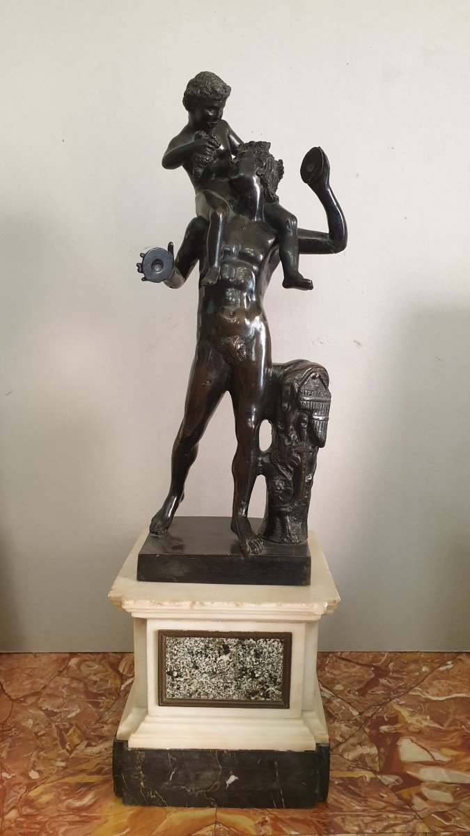 Bronze Of Satyr Playing With The Infant Dionysus, Italy Between XVIIIth And XIXth Century