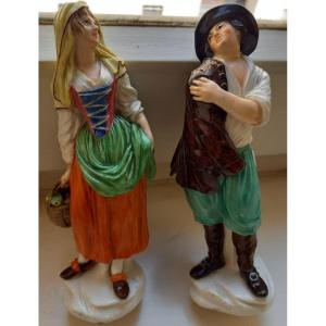Paire Des Figures En Porcelaine Naples Manufacture Ferdinand IV 