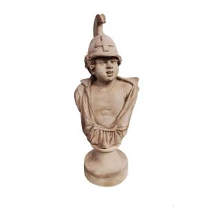 Buste d'Enfant Casqué, Terre Cuite Italie XIXéme Siécle 