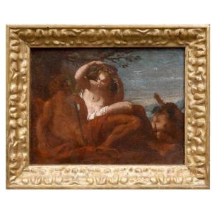 Hercules And Omphalos, Painting Venice XVIIIth Century, Barock